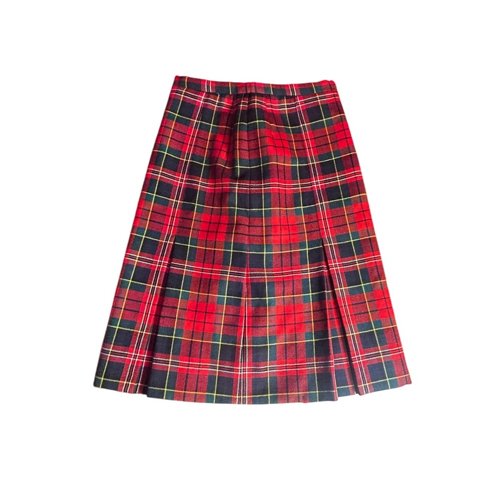 Vintage 80s Macnaughtons Pitlochry Scotland Pleated Scottish Kilt Skirt Wool